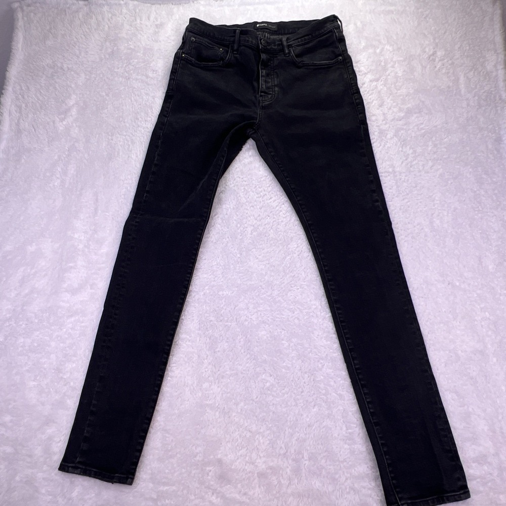 Purple Brand Style No. P001 Men's 32x32 Button-Fly Skinny Black Jeans Stretch